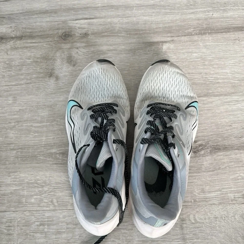 Nike Zoom Winflo 7 Womens 7 Running Shoes Gray Teal Cushioned Athletic